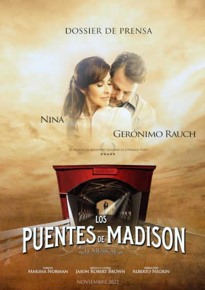 Nina y Gerónimo Rauch protagonizarán el musical Los Puentes de Madison Nina y Gerónimo Rauch protagonizarán el musical Los Puentes de Madison