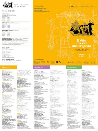 El Palau de la Música de València presenta la temporada 2022/23 junto a la OV en su 80 aniversario El Palau de la Música de València presenta la temporada 2022/23 junto a la OV en su 80 aniversario
