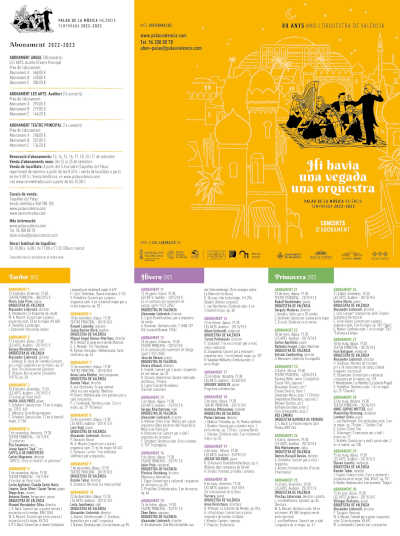 El Palau de la Música de València presenta la temporada 2022/23 junto a la OV en su 80 aniversario El Palau de la Música de València presenta la temporada 2022/23 junto a la OV en su 80 aniversario