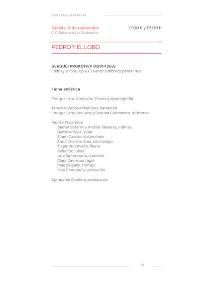 El célebre cuento musical Pedro y el Lobo llega al Festival Otoño Musical Soriano