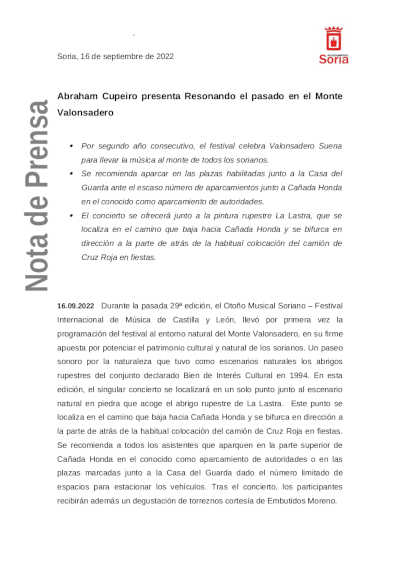 Abraham Cupeiro presenta «Resonando el pasado en el Monte Valonsadero» en Festival Otoño Musical Soriano