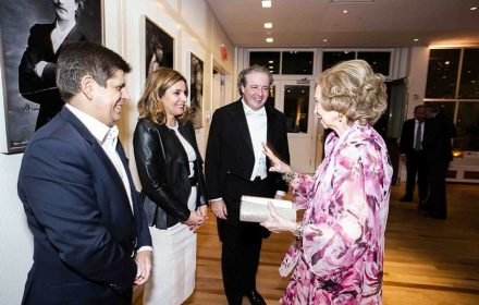 Su majestad la Reina Doña Sofía, con Javier Perianes, Sabina Puértolas y Juanjo Mena