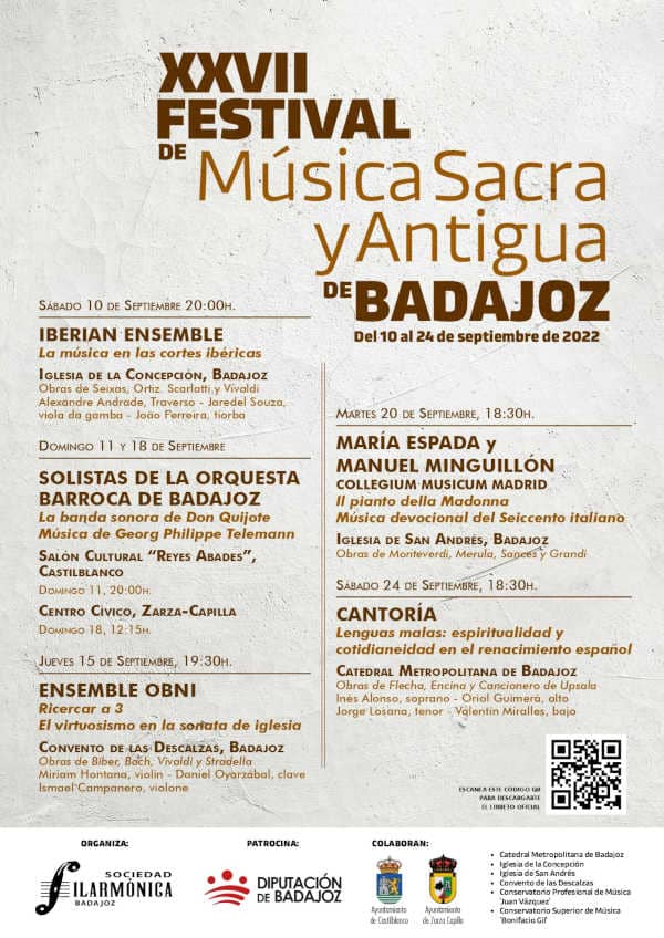 El Festival de Música Sacra y Antigua de Badajoz celebra su 27º edición