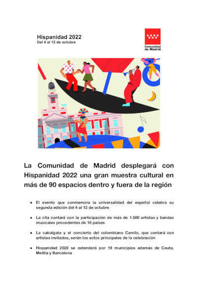 Festival Hispanidad 2022 | Más de 40 actuaciones musicales internacionales en su programación