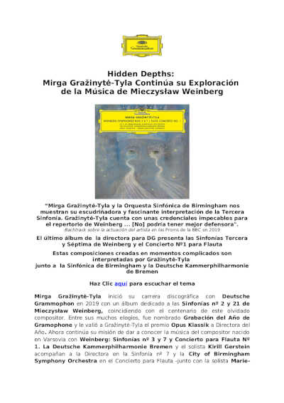 Mirga Gražinytė-Tyla continúa su exploración de la música de Mieczysław Weinberg