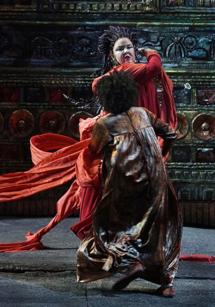 Jamie Barton (Amneris)y Krassimira Stoyanova (Aida)