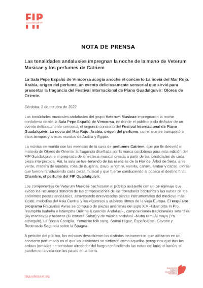 Las tonalidades andalusíes impregnan la noche de la mano de Veterum Musicae y los perfumes de Catriem