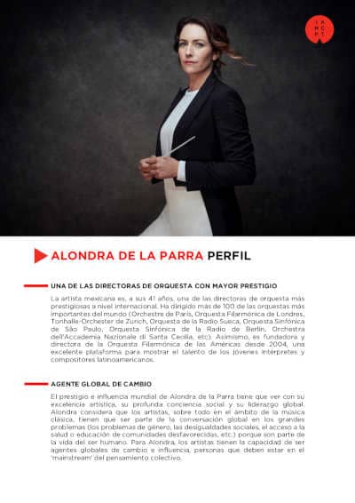 Alondra de la Parra estrena «The silence of sound» en Navarra y dirige la Orquesta Nacional de España en Madrid