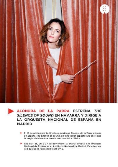 Alondra de la Parra estrena «The silence of sound» en Navarra y dirige la Orquesta Nacional de España en Madrid