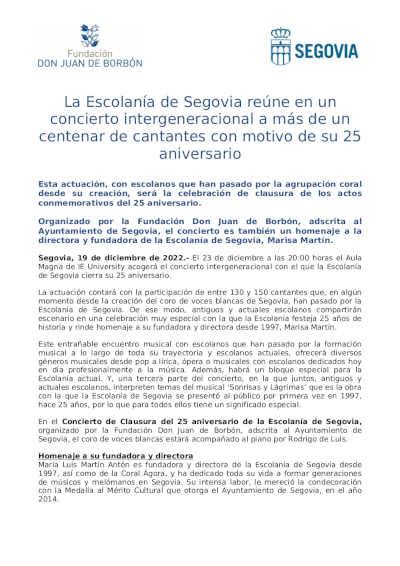 La Escolanía de Segovia reúne en un concierto intergeneracional a más de un centenar de cantantes