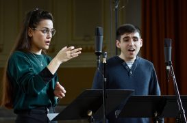 Cantoría grabando «Ensaladas»