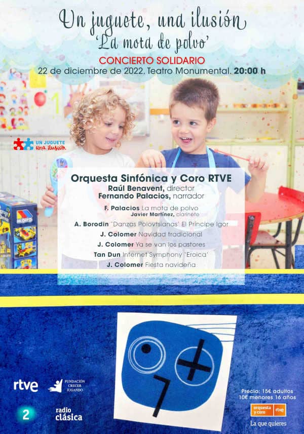 La Orquesta Sinfónica y Coro RTVE ofrece el concierto solidario de la campaña «Un juguete, Una ilusión»
