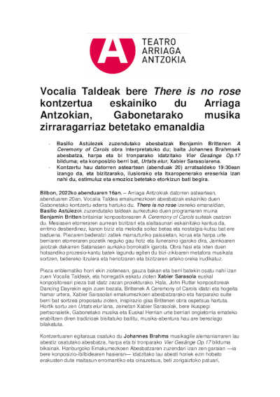 Vocalia Taldea en el Teatro Arriaga, que presenta un emocionante repertorio de música para Navidad