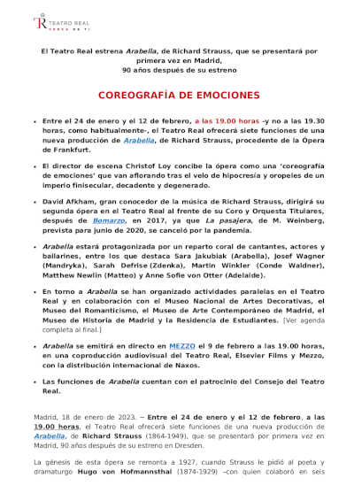 El Teatro Real estrena Arabella, de Richard Strauss, por primera vez en Madrid, 90 años después de su estreno
