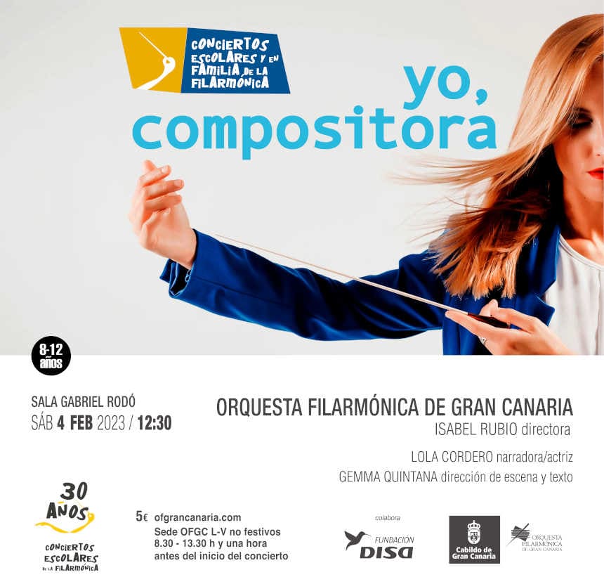 Yo, compositora da voz a las mujeres creadoras en los conciertos escolares de la OFGC y la Fundación DISA Yo, compositora da voz a las mujeres creadoras en los conciertos escolares de la OFGC y la Fundación DISA