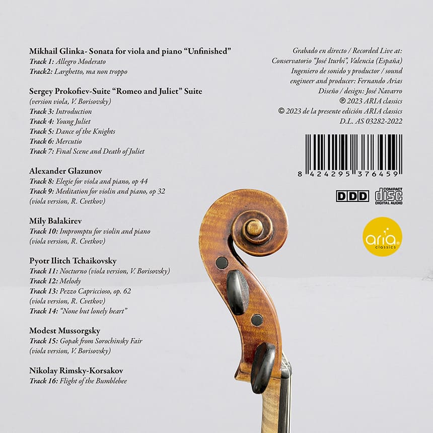 ARIA classics edita «Melodies» del violista Rumen Cvetkov y el pianista Ludmil Angelov