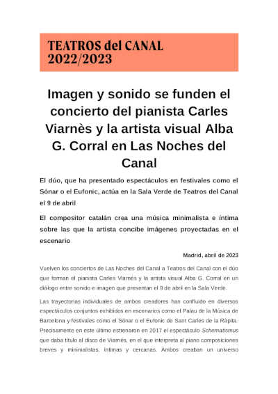 Imagen y sonido se funden en el concierto del pianista Carles Viarnès y la artista visual Alba G. Corral