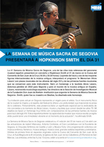 La Semana de la Música Sacra de Segovia presenta su 41º edición