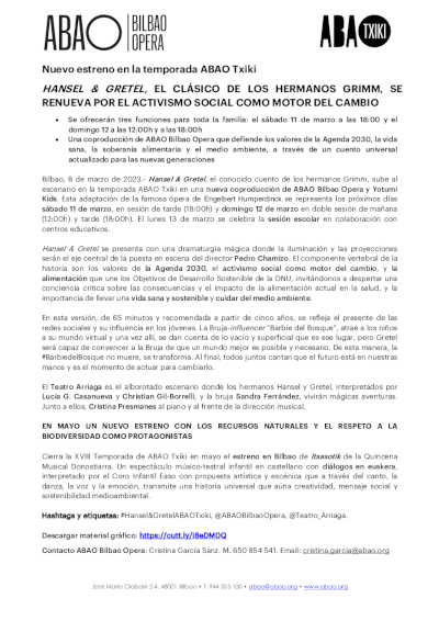 Hansel & Gretel, el clásico de los hermanos Grimm, se renueva por el activismo social como motor de cambio