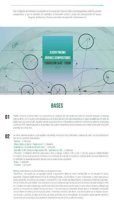 La Fundación SGAE y el CNDM convocan el 34º Premio Jóvenes Compositores 2023