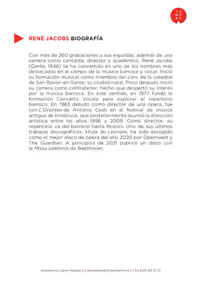 La Orquesta Barroca de Friburgo presenta Orfeo ed Euridice en Barcelona, Ovierdo y Madrid junto a René Jacobs La Orquesta Barroca de Friburgo presenta Orfeo ed Euridice en Barcelona, Ovierdo y Madrid junto a René Jacobs