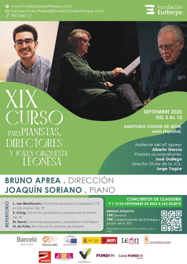 Cursos para pianistas, directores y jóvenes orquestas en la Fundación Eutherpe