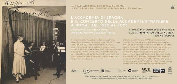 Academia de España en Roma celebra el concierto La Academia de España y su concierto de las Academias extranjeras en Roma Academia de España en Roma celebra el concierto La Academia de España y su concierto de las Academias extranjeras en Roma