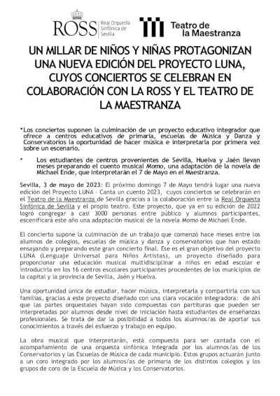 Un millar de niños y niñas protagonizan una nueva edición del Proyecto LUNA de la ROSS