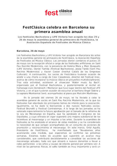 FestClásica celebra en Barcelona su primera asamblea anual