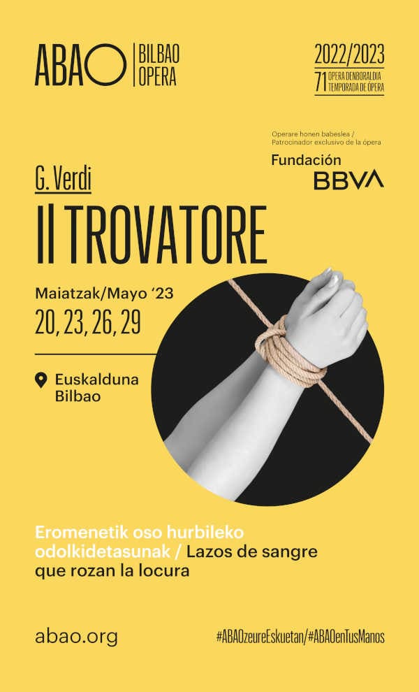 Un espectacular cuarteto vocal clausura la temporada de ABAO Bilbao Opera con Il Trovatore de Verdi Un espectacular cuarteto vocal clausura la temporada de ABAO Bilbao Opera con Il Trovatore de Verdi