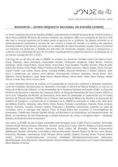 La JONDE interpreta a Wagner y Bruckner con el director Eliahu Inbal en una gira de conciertos por Andalucía