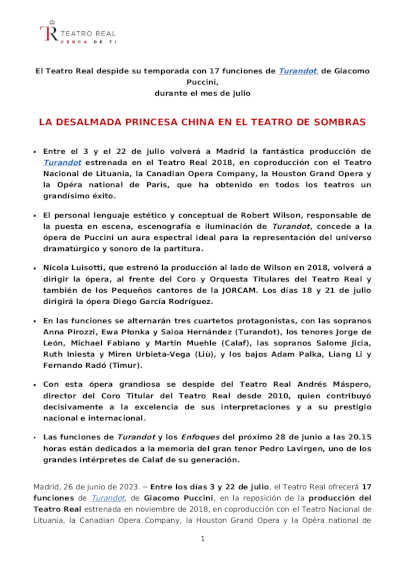 La desalmada princesa china en el Teatro de Sombras. Turandot despide la temporada del Real