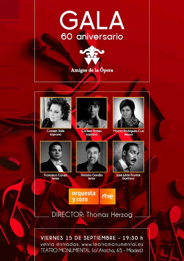 Gala 60º aniversario de Amigos de la Ópera con la Orquesta Sinfónica RTVE, con Thomas Herzog