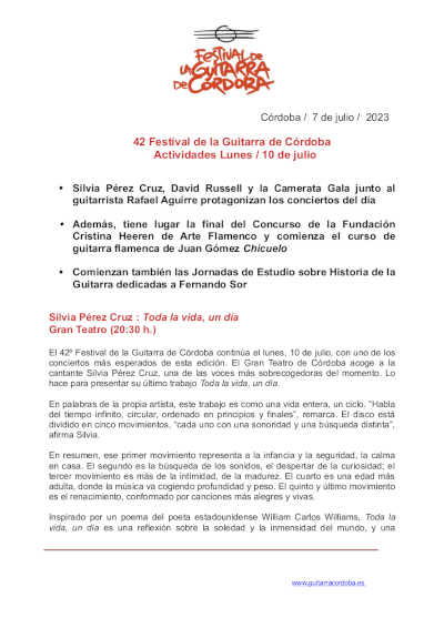 Despliegue de talentos y estilos en el 42º Festival de la Guitarra de Córdoba
