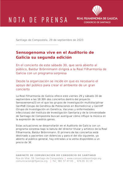 Sensogenoma vive en el Auditorio de Galicia su segunda edición