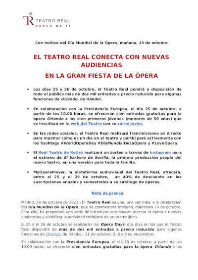 El Teatro Real conecta con nuevas audiencias en la gran fiesta de la ópera