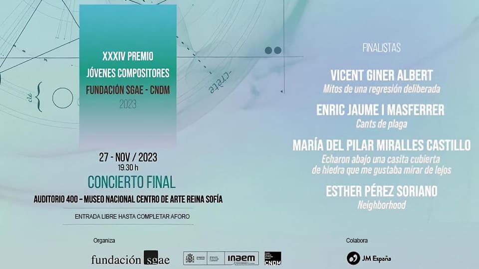 Finalistas del 34º Premio Jóvenes Compositores Fundación SGAE – CNDM
