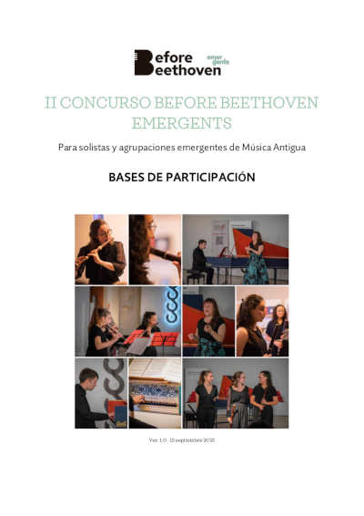 Vuelve Before Beethoven Emergents 2024 en busca de los mejores solistas y agrupaciones emergentes de música antigua