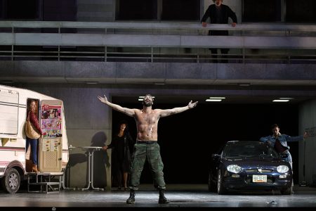 El Teatro Real presenta Orlando, de Händel, primera de las tres óperas basadas en el poema épico medieval de Ariosto Plano general con Christophe Dumaux (Orlando), Giulia Semenzato (Dorinda), Anna Prohaska (Angelica), Anthony Roth Costanzo (Medoro)