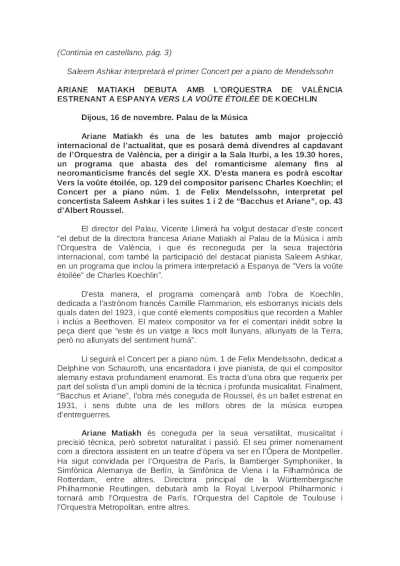 Ariane Matiakh debuta con la Orquesta de València estrenando en España Vers la voûte étoilée de Koechlin