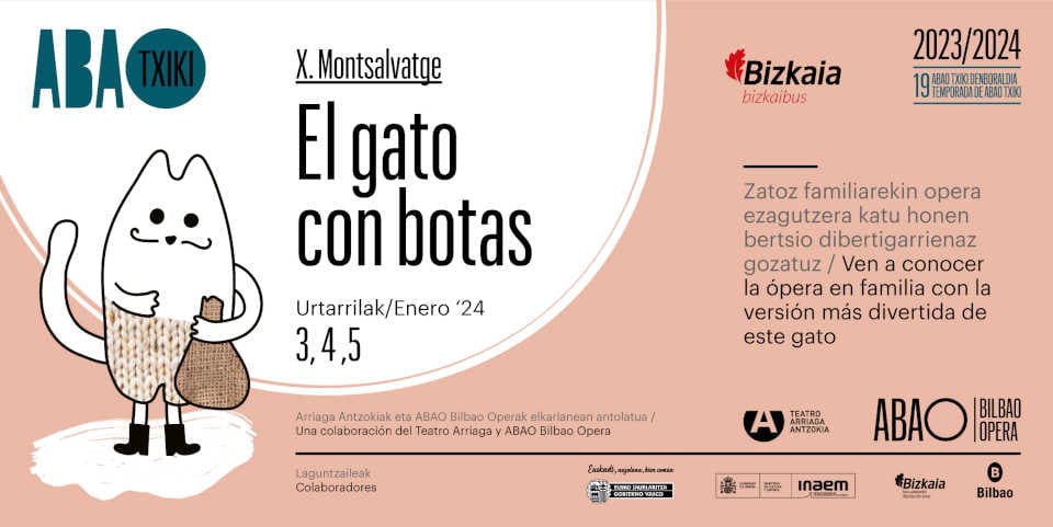 ABAO Txiki presenta «El gato con botas», ópera familiar llena de colorido y diversión