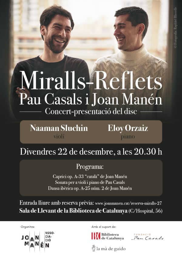 El Año Pau Casals cierra con un concierto que recuerda su gran amistad con Joan Manén El Año Pau Casals cierra con un concierto que recuerda su gran amistad con Joan Manén