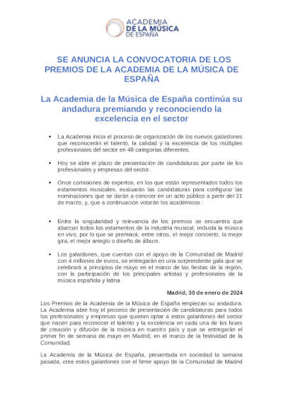 La Academia de la Música de España continúa su andadura premiando y reconociendo la excelencia en el sector