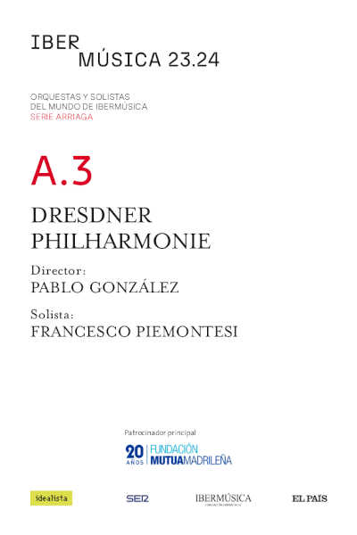 La Dresdner Philharmonie regresa a Ibermúsica bajo la batuta de Pablo González La Dresdner Philharmonie regresa a Ibermúsica bajo la batuta de Pablo González