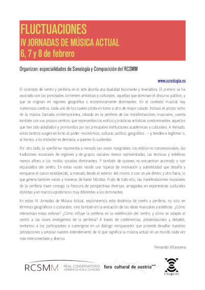 El Real Conservatorio Superior de Música de Madrid celebra sus IV Jornadas de Música Actual