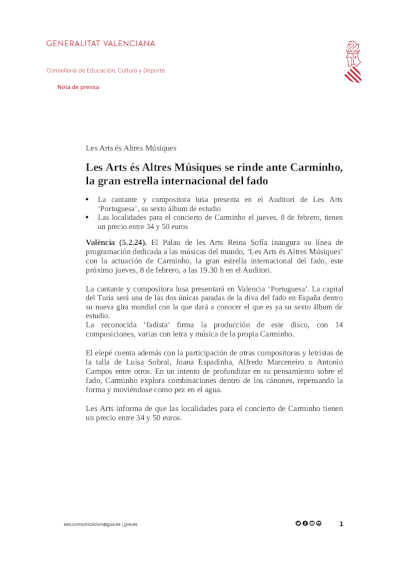 Les Arts és Altres Músiques se rinde ante Carminho, la gran estrella internacional del fado