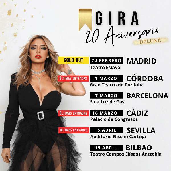 Merche presenta un concierto exclusivo en el Gran Teatro de Córdoba el viernes en el marco de su Gira 20 Aniversario Deluxe Merche presenta un concierto exclusivo en el Gran Teatro de Córdoba el viernes en el marco de su Gira 20 Aniversario Deluxe