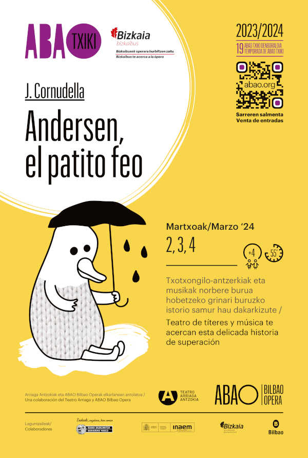 ABAO Txiki presenta «Andersen, el patito feo», una historia con valores de inclusión y tolerancia ABAO Txiki presenta «Andersen, el patito feo», una historia con valores de inclusión y tolerancia