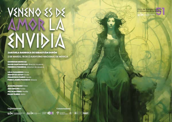 La zarzuela barroca «Veneno es de amor la envidia» de Sebastián Durón llega al Auditorio Nacional de Música