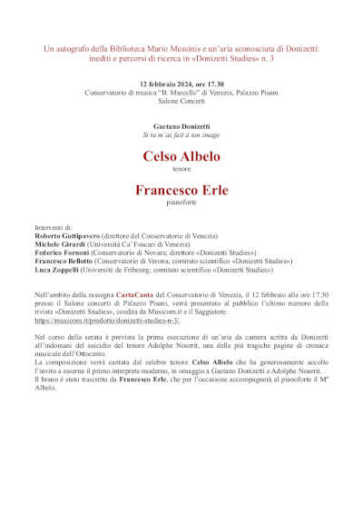 Celso Albelo estrena en Venecia una aria desconocida de Donizetti